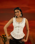 Branco Denim Corset