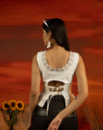 Branco Denim Corset
