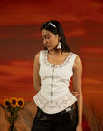 Branco Denim Corset